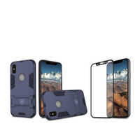 Kit Capa case capinha Armor e Peli´cula Coverage Preta para iPhone X e XS - Gshield