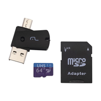 Cartão de Memória Multilaser Ultra High Speed 128GB, MC153 4 em 1, Preto