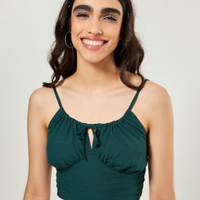 Blusa Cropped Romântica Verde