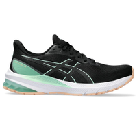 Tênis ASICS GT-1000 12 - Feminino - Preto e Verde com Branco e Rosa