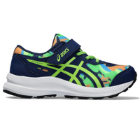 Tênis ASICS Contend 8 PS - Infantil - Azul Marinho com Verde e Laranja