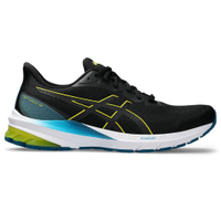 Tênis ASICS GT-1000 12 - Masculino - Preto e Amarelo com Azul e Branco