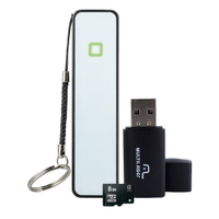 Kit Multilaser Power Bank Portátil + Carregador + Pen Drive + Cartão de Memória Micro SD, 8GB, Prata/Preto