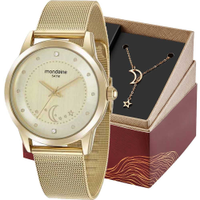 Kit Relógio Mondaine Feminino com Colar 32461LPMKDE1K1