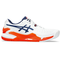 Tênis ASICS GEL-Resolution 9 - Masculino - Branco, Laranja e Azul