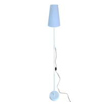 Luminária De Chão Com Cúpula De Tecido Cone - Coluna De Luz - Base Branco Cúpula Branco