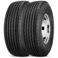 Kit 2 Pneu Xbri Aro 22.5 295/80r22.5 152/149M 18pr TL Ecoway F1 Liso Rodoviário