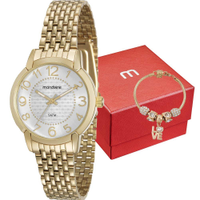 Kit Relógio Mondaine Feminino com Pulseira Love 53570LPMVDE1K3