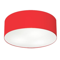 Plafon Cilíndrico Md-3006 Cúpula em Tecido 60x15cm Vermelho - Bivolt