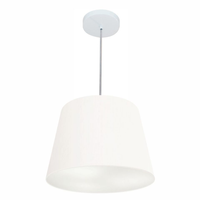 Pendente Cone Md-4246 Cúpula em Tecido 30/40x30cm Branco - Bivolt