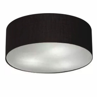 Plafon Cilíndrico Md-3006 Cúpula em Tecido 60x15cm Preto - Bivolt