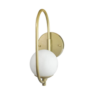 Arandela ONLINE DOURADO Globo de Vidro BRANCO + LED 5W