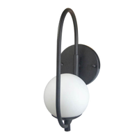 Arandela ONLINE PRETA Globo de Vidro BRANCO + LED 5W