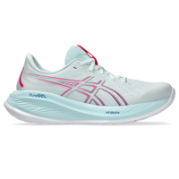 Tênis ASICS GEL-Cumulus 26 - Feminino - Azul com Rosa e Cinza