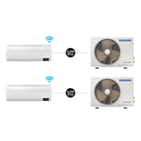 Combo - Ar condicionado Split Inverter Samsung WindFree Connect Sem Vento 2X12.000 BTUs - Pro Energy 220V