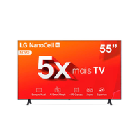 Smart TV LG 55" 55NANO80T 4K Ultra HD Processador a5 Ger7 AI Hub de Esportes Alexa e Chromecast