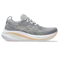 Tênis ASICS GEL-Nimbus 26 - Feminino - Cinza com Branco e Laranja