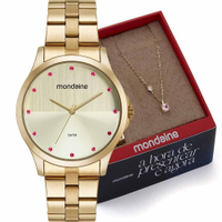 Kit Relógio Mondaine Feminino com Colar 32533LPMKDE1K1