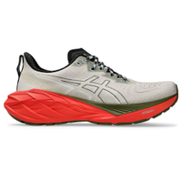 Tênis ASICS Novablast 4 TR - Masculino - Cinza com Vermelho e Verde