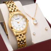 Kit Relógio Mondaine Feminino com Colar e Brincos 32796LPMKDE1K1