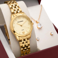 Kit Relógio Mondaine Feminino com Colar e Brincos 32795LPMKDE1K1