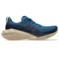 Tênis ASICS Novablast 4 - Masculino - Azul Marinho com Bege e Preto