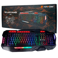 Teclado Gamer Hayom, USB, LED RGB, ABNT2, Preto - TC3204