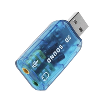 Adaptador de Som USB TSA, 5.1 Canais, Plug And Play, Azul - AD-01