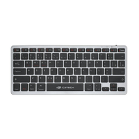 Teclado C3Tech Sem Fio Bluetooh K-BT50BK Recarregável | Multimídia, Preto/Cinza