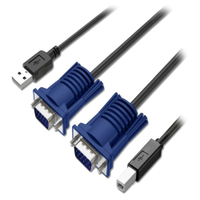 Cabo Adaptador Comtac, VGA macho para VGA macho e USB A macho para USB B macho - 28119377