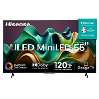 Smart TV 55 Hisense Ultra HD 4K Mini LED U6N com Google TV, Wi-Fi, Bluetooth, USB e HDMI - 55U66LUA