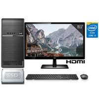 Computador Completo Intel Core i5 8GB SSD 480GB Monitor LED 19.5" HDMI CorPC Fast