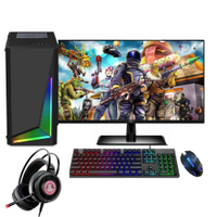 PC Gamer Completo, Intel Core i5, 16GB, Geforce GT 4GB, SSD 240GB, Fonte 500W, Gabinete RGB, Monitor 75Hz HDMI 19.5", EasyPC Play