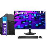 Computador Completo Skill Pro Intel 12ª Geração Core i3 12100F 8GB DDR4 Placa de vídeo Geforce 2GB SSD 512GB Monitor 19.5" LED SP-046