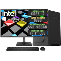 Computador Completo 3green Desktop Intel Core i7 16GB Monitor HDMI SSD 480GB Windows 10 3D-066