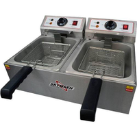 Fritadeira Elétrica 2 Cubas 5 Litros Cada Skymsen Inox 220v