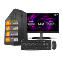 Computador Completo Intel i5 16Gb Ssd 480Gb GT610 2Gb Monitor 19