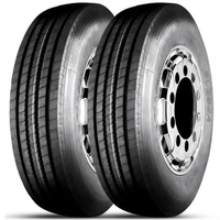 Kit 2 Pneu Aro 22.5 295/80R22.5 Advance 152/148M TL 18PR GL282A Liso Rodoviário