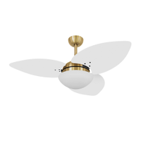 Ventilador de Teto Dormamu Dourado 3 Pás Branco 127V