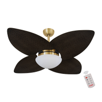 Ventilador de Teto Kovalski Dourado 4 Pás Palmae Tabaco 220V