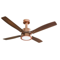 Ventilador De Teto Vintage Bronze Led 4 Pás Tabaco 220 V