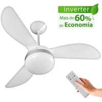 Ventilador de Teto Ventisol Fênix Branco / Silver Inverter Controle Remoto, 6 Velocidades - Bivolt - Bivolt