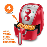 Fritadeira Elétrica Air Fryer Mondial AFN-40-RI 4L Inox/Vermelha - 220V - 220V