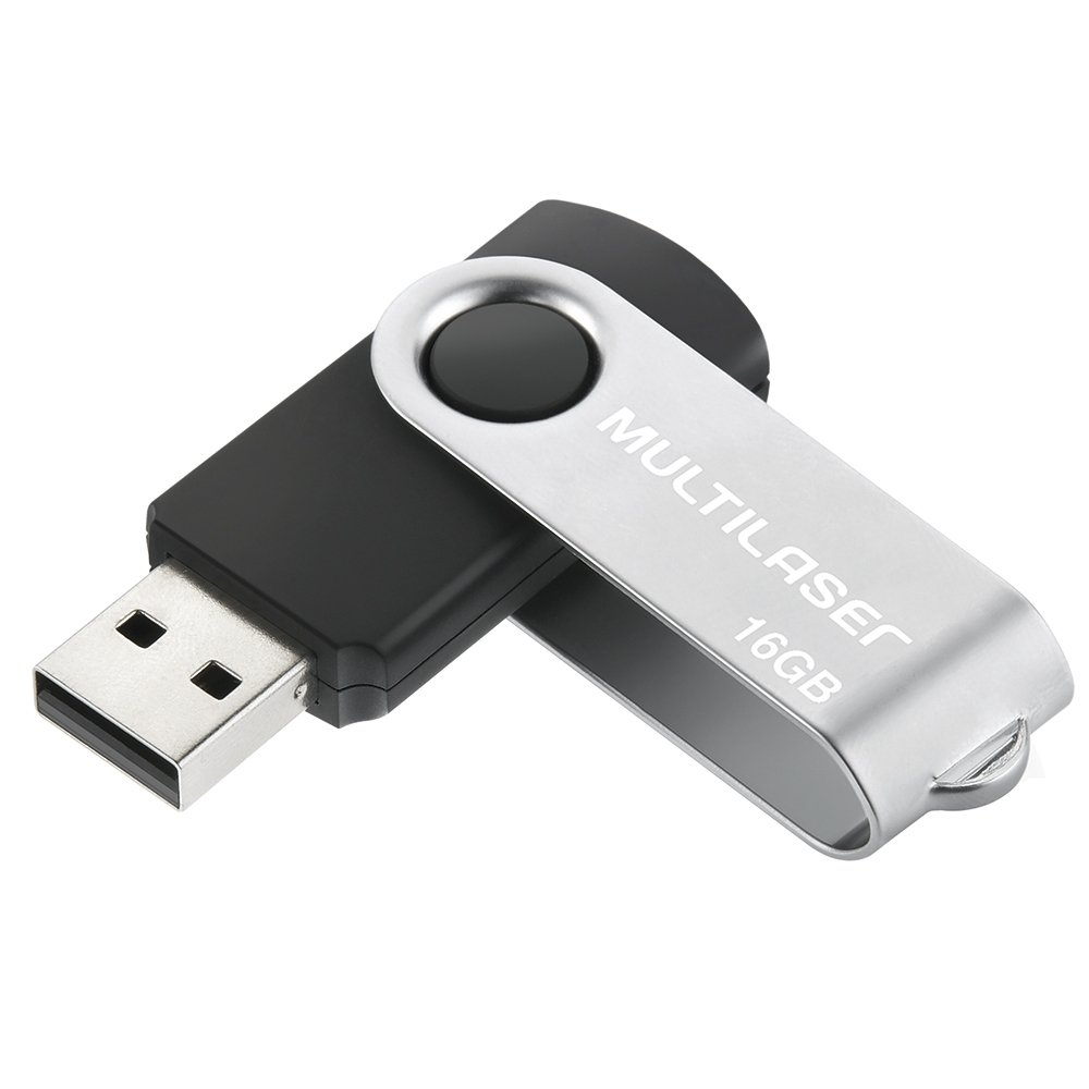 Pen Drive Multilaser PD588 Twist USB 2.0 Preto 16GB