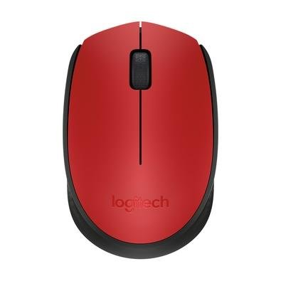 Mouse sem fio Logitech M170 com Design Ambidestro Compacto, Conexão USB e Pilha Inclusa, Vermelho - 910-004941