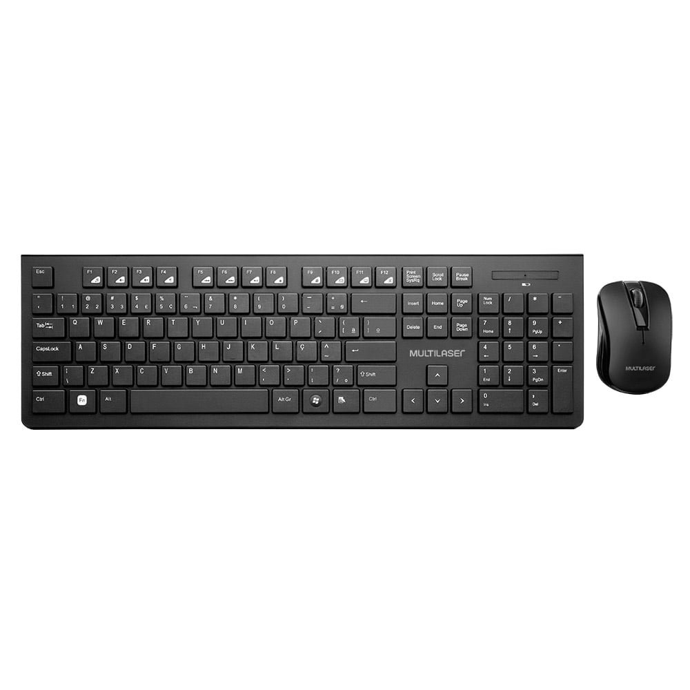 Teclado e Mouse Multilaser TC212, Sem fio, USB e Preto