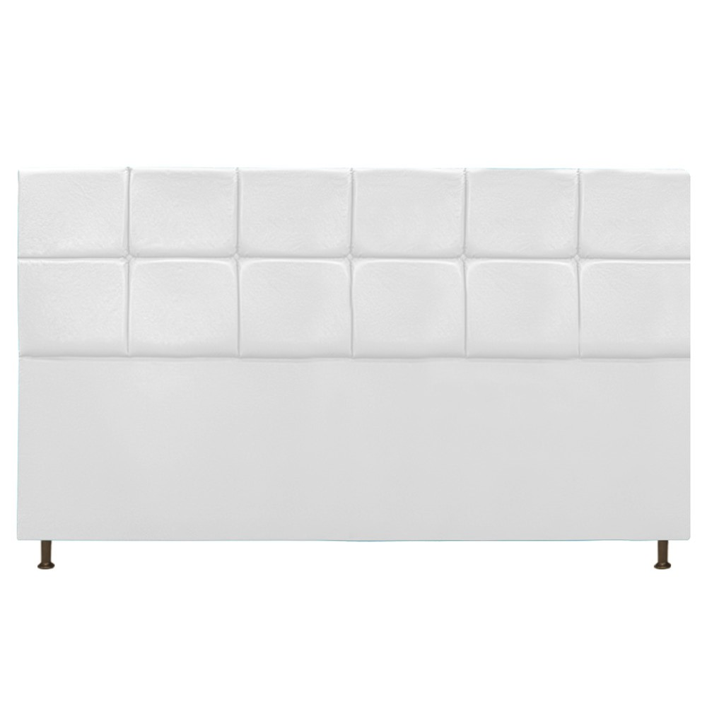 Cabeceira Estofada Damares 195 cm King Size Com Botonê Suede Branco - Amarena Móveis