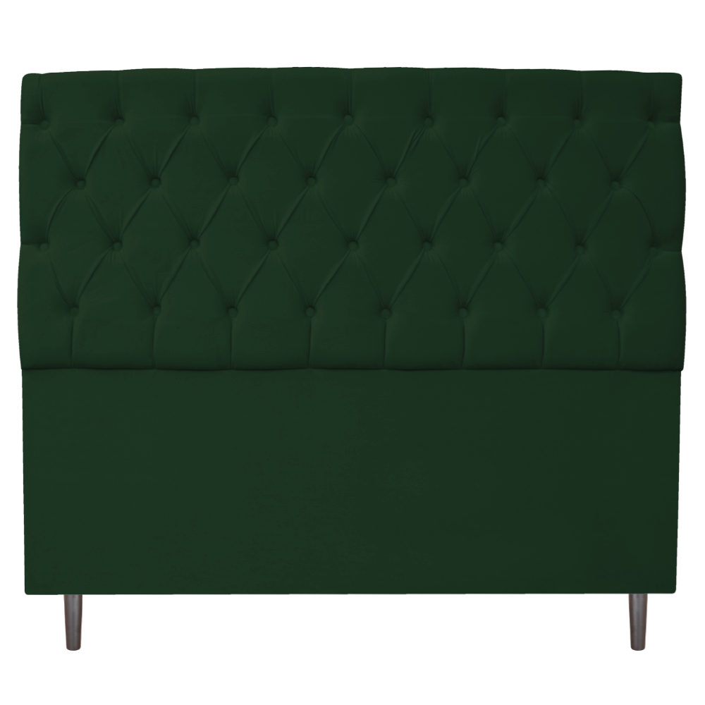 Cabeceira Estofada Liverpool 140 cm Casal Suede Verde - Amarena Móveis