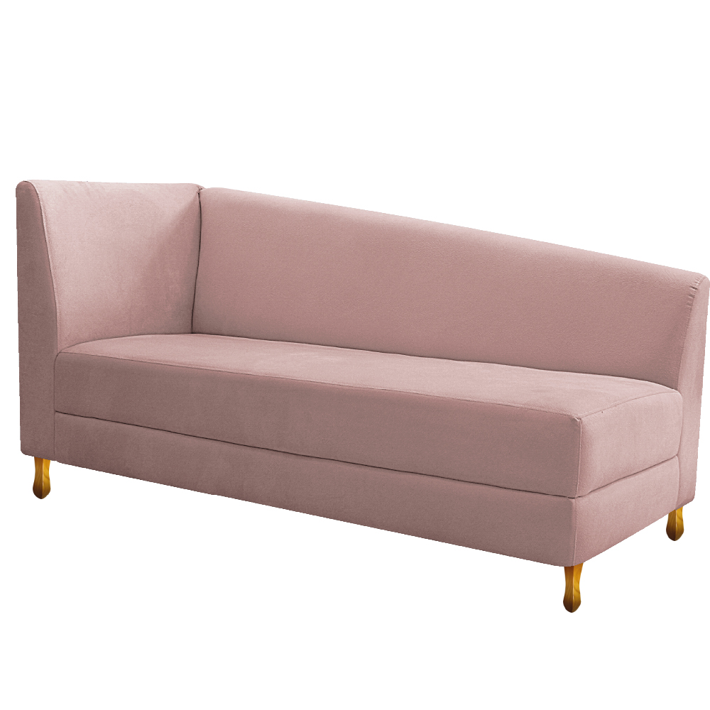 Recamier Valéria 140cm Lado Direito Suede Rosê - Amarena Móveis