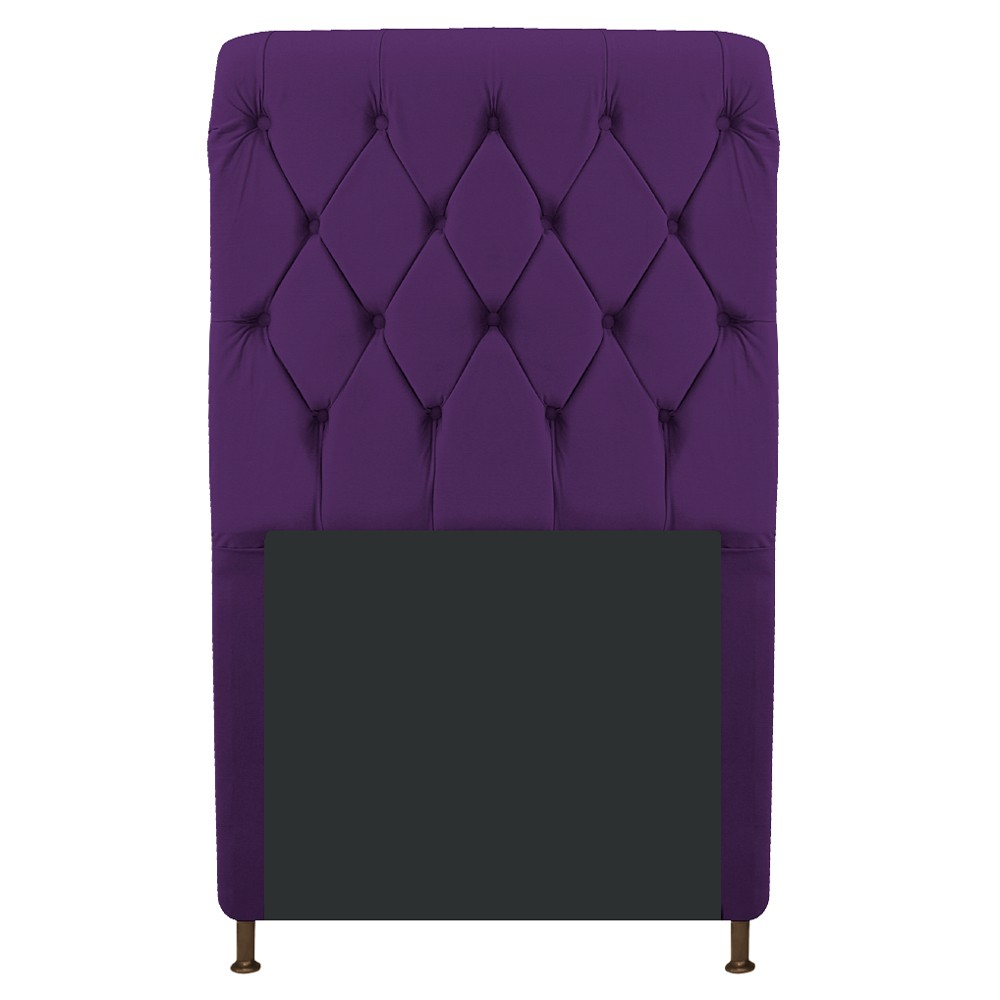 Cabeceira Estofada Cristal 90 cm Solteiro Com Capitonê Suede Roxo - Amarena Móveis